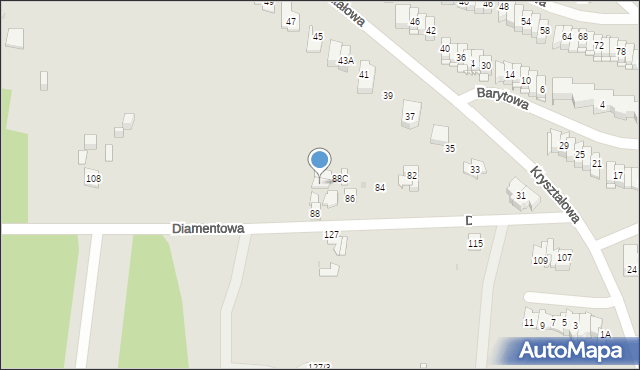Kielce, Diamentowa, 88a, mapa Kielc