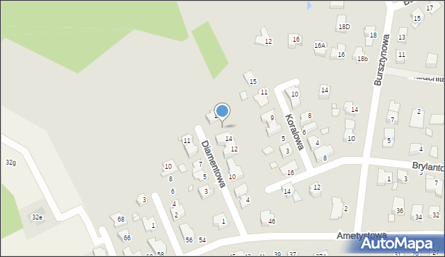 Konin, Diamentowa, 16, mapa Konina