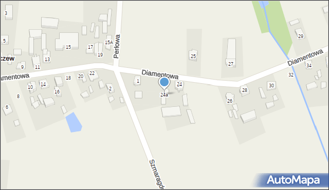 Korczew, Diamentowa, 24a, mapa Korczew