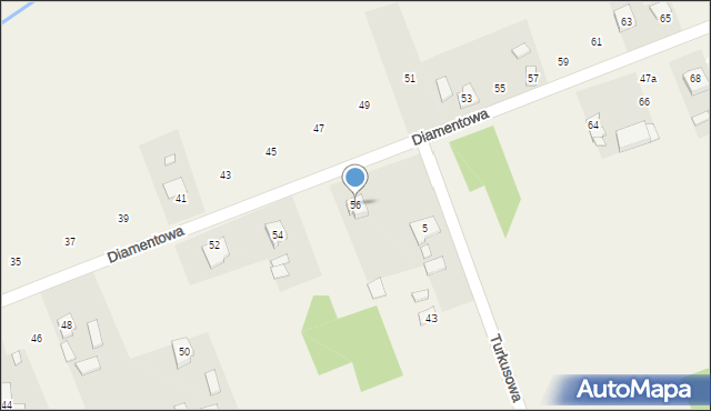 Korczew, Diamentowa, 56, mapa Korczew