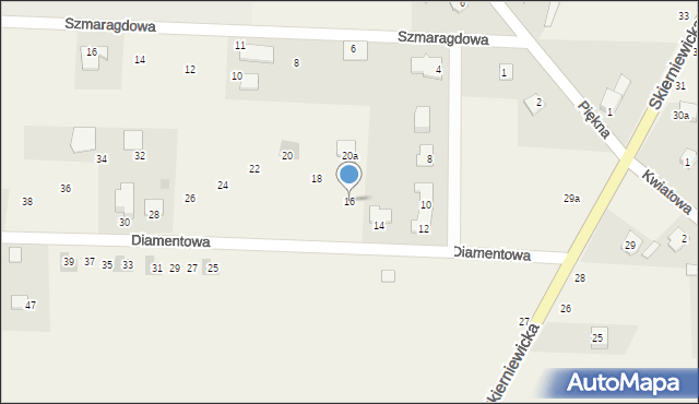 Kozłów Biskupi, Diamentowa, 16, mapa Kozłów Biskupi