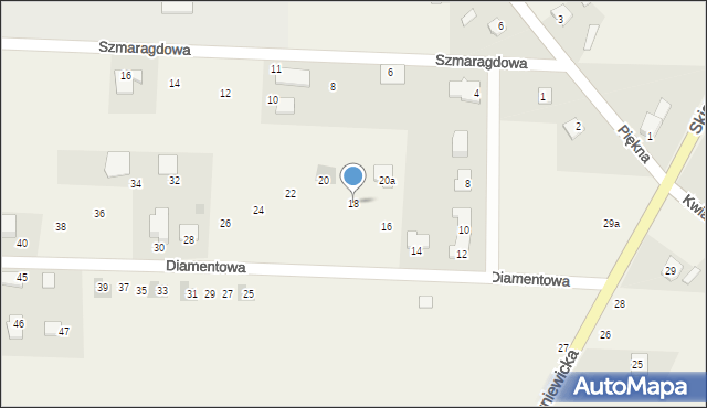 Kozłów Biskupi, Diamentowa, 18, mapa Kozłów Biskupi