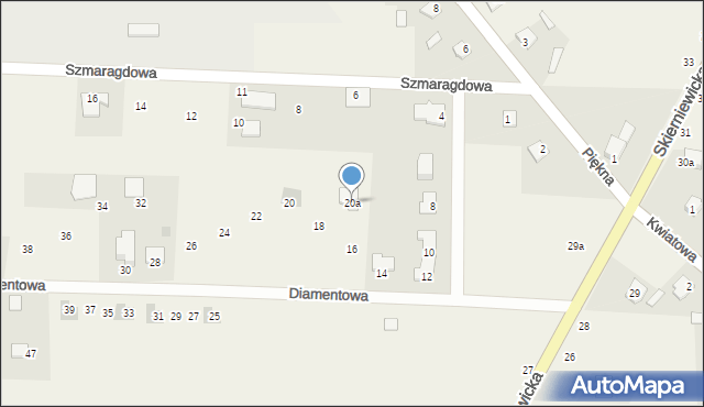 Kozłów Biskupi, Diamentowa, 20a, mapa Kozłów Biskupi