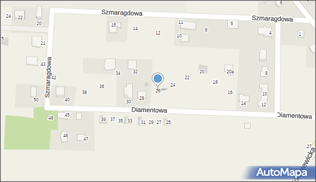 Kozłów Biskupi, Diamentowa, 26, mapa Kozłów Biskupi