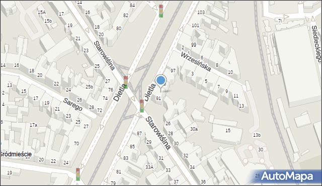 Kraków, Dietla Józefa, 93, mapa Krakowa