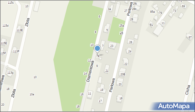 Łazy, Diamentowa, 7a, mapa Łazy