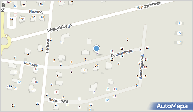 Łęczna, Diamentowa, 9, mapa Łęczna