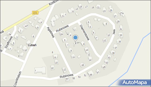 Lubań, Diamentowa, 6, mapa Lubań