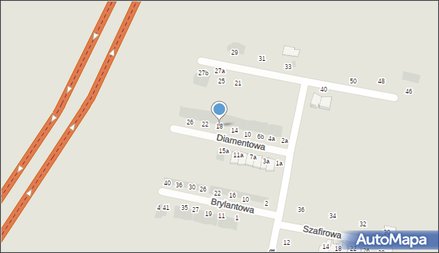 Lubin, Diamentowa, 18, mapa Lubin