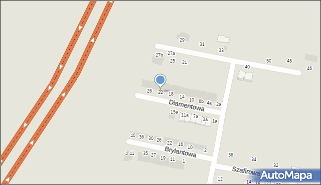 Lubin, Diamentowa, 22, mapa Lubin