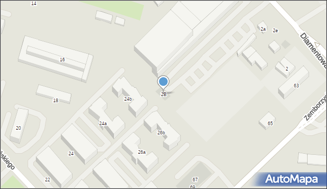 Lublin, Diamentowa, 2B, mapa Lublina