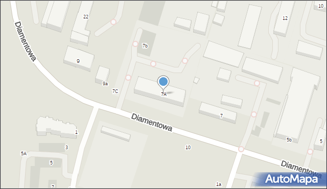 Lublin, Diamentowa, 7A, mapa Lublina