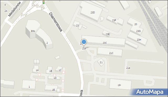 Lublin, Diamentowa, 21d, mapa Lublina