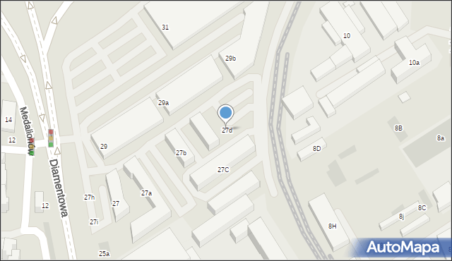 Lublin, Diamentowa, 27d, mapa Lublina