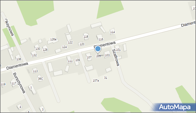 Ludwinów, Diamentowa, 105, mapa Ludwinów