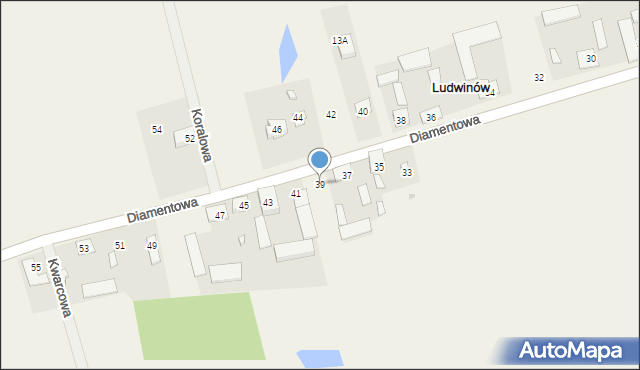 Ludwinów, Diamentowa, 39, mapa Ludwinów