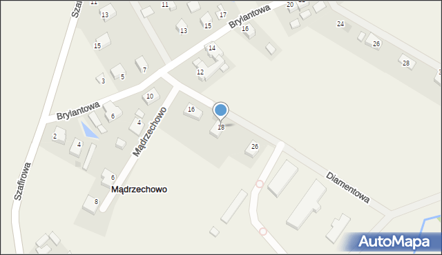 Mądrzechowo, Diamentowa, 18, mapa Mądrzechowo