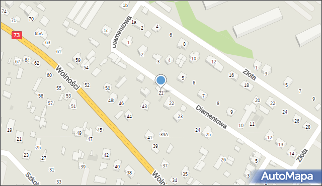 Morawica, Diamentowa, 21, mapa Morawica