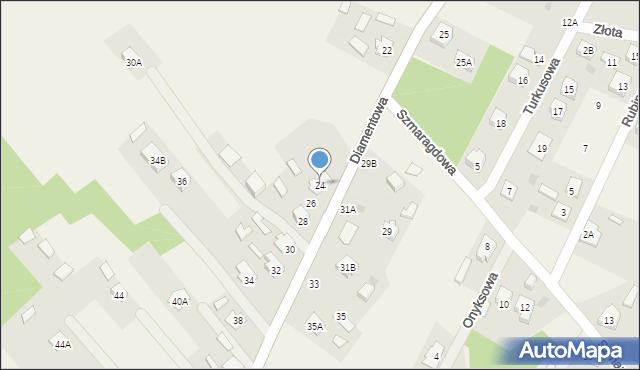 Nowe Pieścirogi, Diamentowa, 24, mapa Nowe Pieścirogi