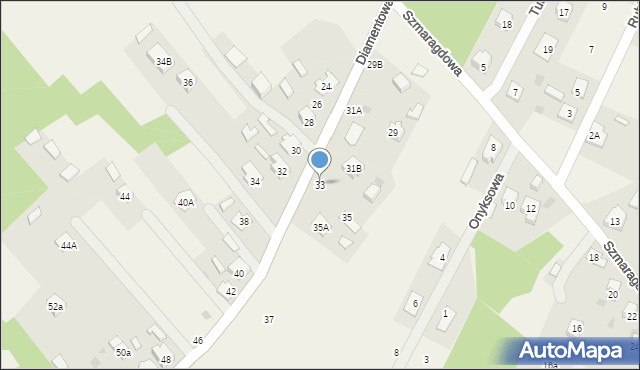 Nowe Pieścirogi, Diamentowa, 33, mapa Nowe Pieścirogi