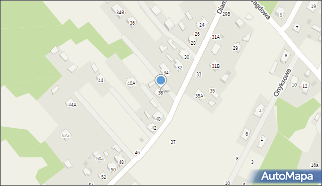 Nowe Pieścirogi, Diamentowa, 38, mapa Nowe Pieścirogi