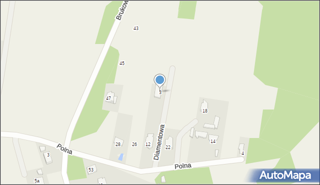 Olesin, Diamentowa, 3, mapa Olesin