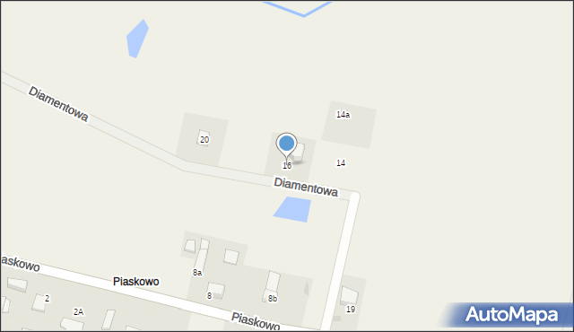 Piaskowo, Diamentowa, 16, mapa Piaskowo