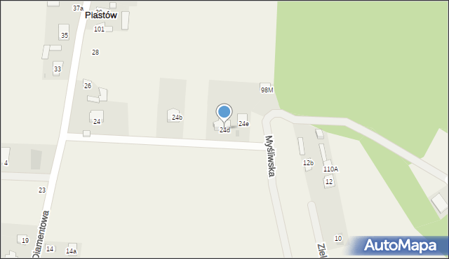 Piastów, Diamentowa, 24d, mapa Piastów