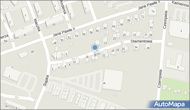 Piekary Śląskie, Diamentowa, 18, mapa Piekary Śląskie