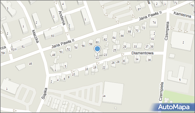 Piekary Śląskie, Diamentowa, 21, mapa Piekary Śląskie