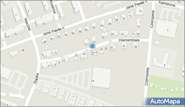 Piekary Śląskie, Diamentowa, 22, mapa Piekary Śląskie
