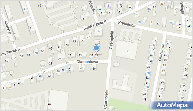 Piekary Śląskie, Diamentowa, 39, mapa Piekary Śląskie