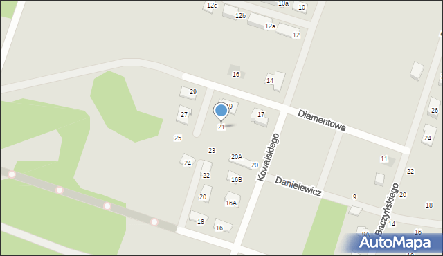 Pruszków, Diamentowa, 21, mapa Pruszków