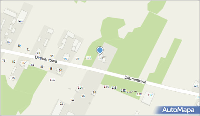 Purzec, Diamentowa, 103, mapa Purzec