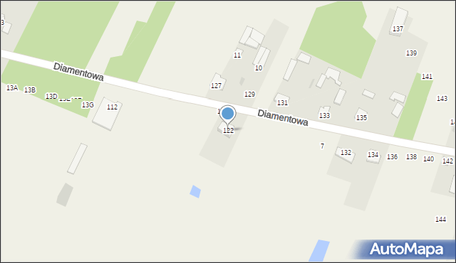 Purzec, Diamentowa, 122, mapa Purzec