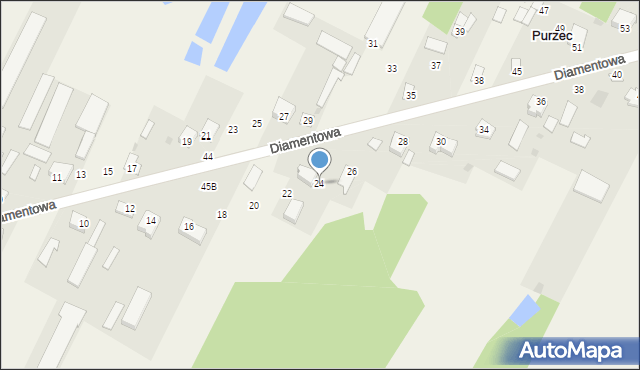 Purzec, Diamentowa, 24, mapa Purzec