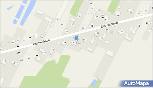 Purzec, Diamentowa, 32, mapa Purzec
