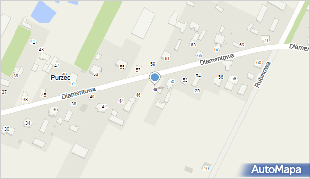 Purzec, Diamentowa, 48, mapa Purzec