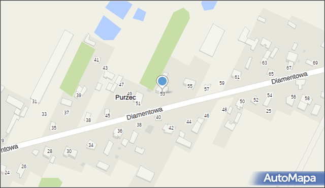 Purzec, Diamentowa, 53, mapa Purzec