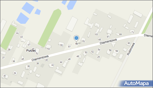 Purzec, Diamentowa, 59, mapa Purzec