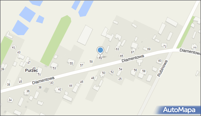 Purzec, Diamentowa, 61, mapa Purzec