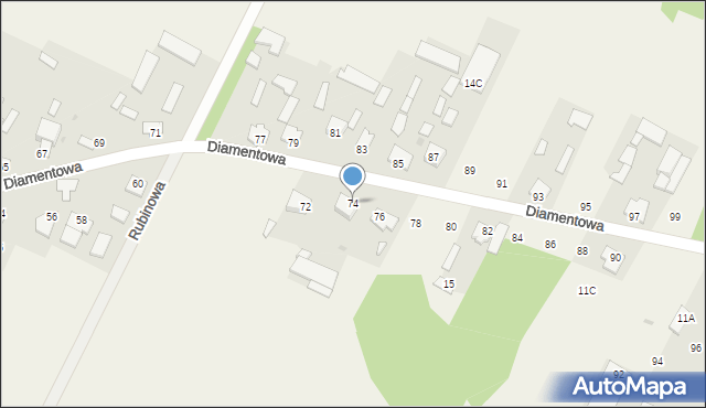 Purzec, Diamentowa, 74, mapa Purzec