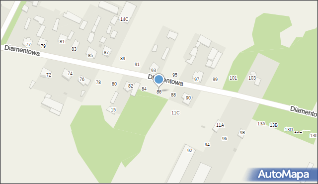 Purzec, Diamentowa, 86, mapa Purzec