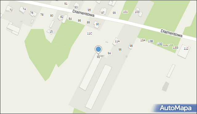 Purzec, Diamentowa, 92, mapa Purzec