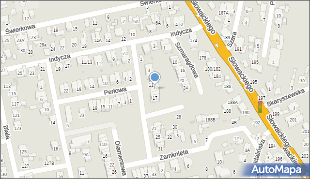 Radom, Diamentowa, 13, mapa Radomia