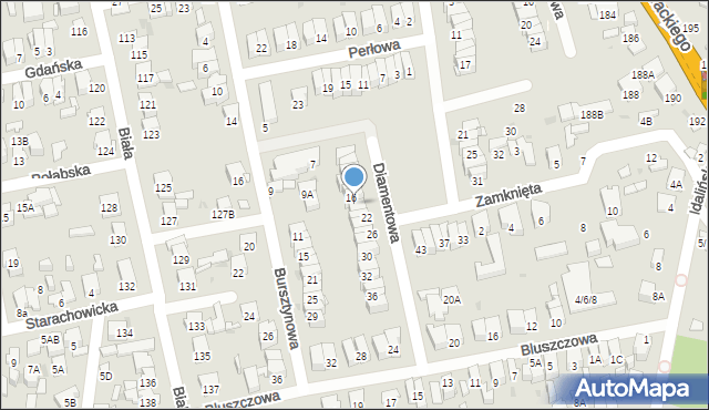 Radom, Diamentowa, 18, mapa Radomia