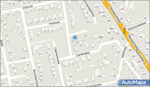 Radom, Diamentowa, 23, mapa Radomia