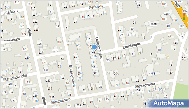 Radom, Diamentowa, 24, mapa Radomia