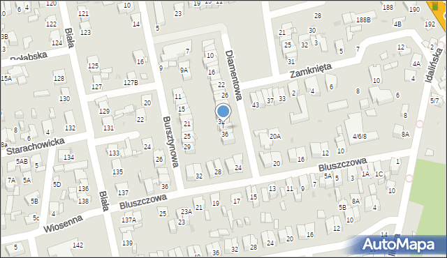 Radom, Diamentowa, 34, mapa Radomia