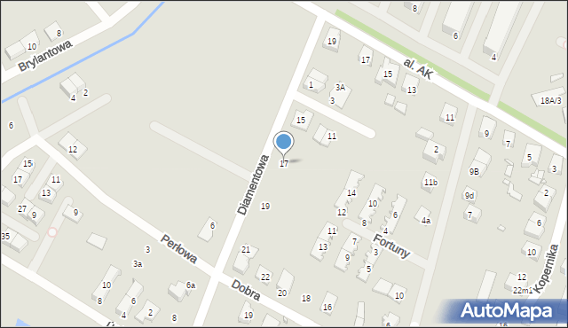 Radzymin, Diamentowa, 17, mapa Radzymin